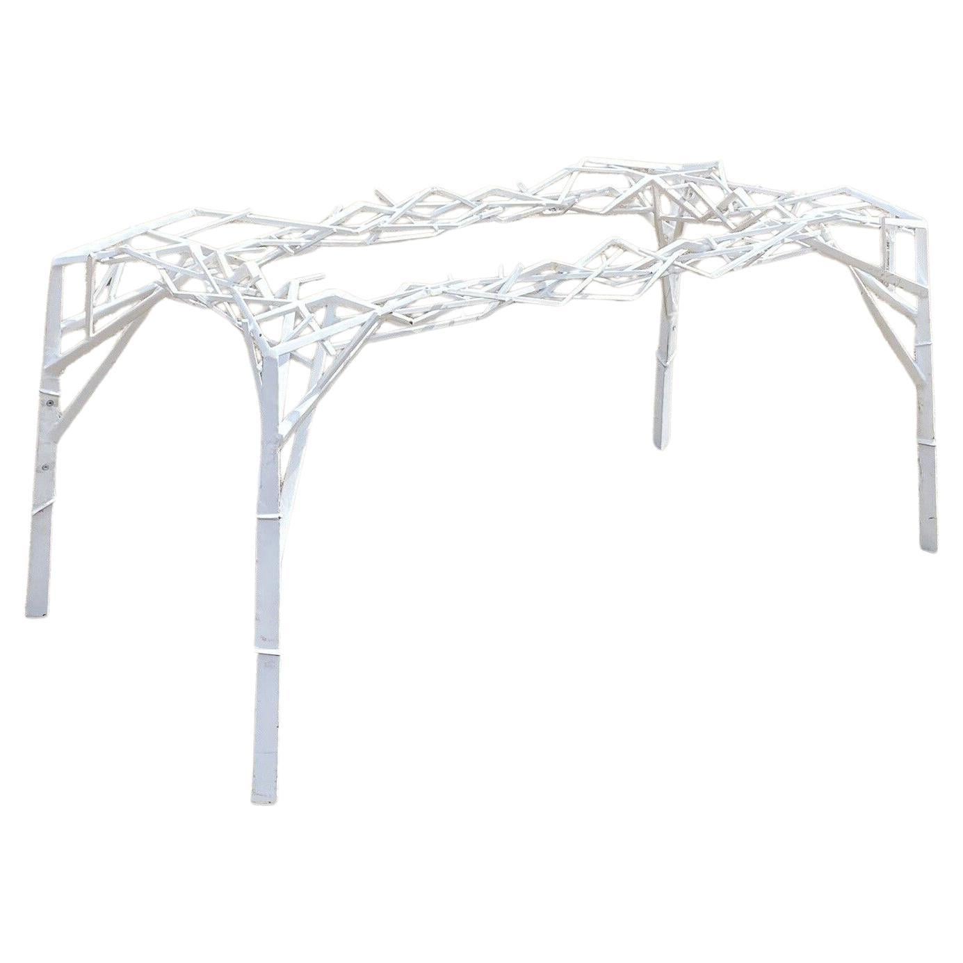 Modern White Iron Branch Sculptural "Crown of Thorns" Dining Table Desk Base For Sale