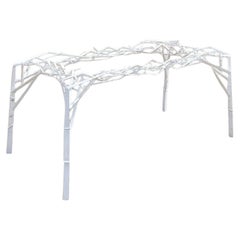 Vintage Modern White Iron Branch Sculptural "Crown of Thorns" Dining Table Desk Base