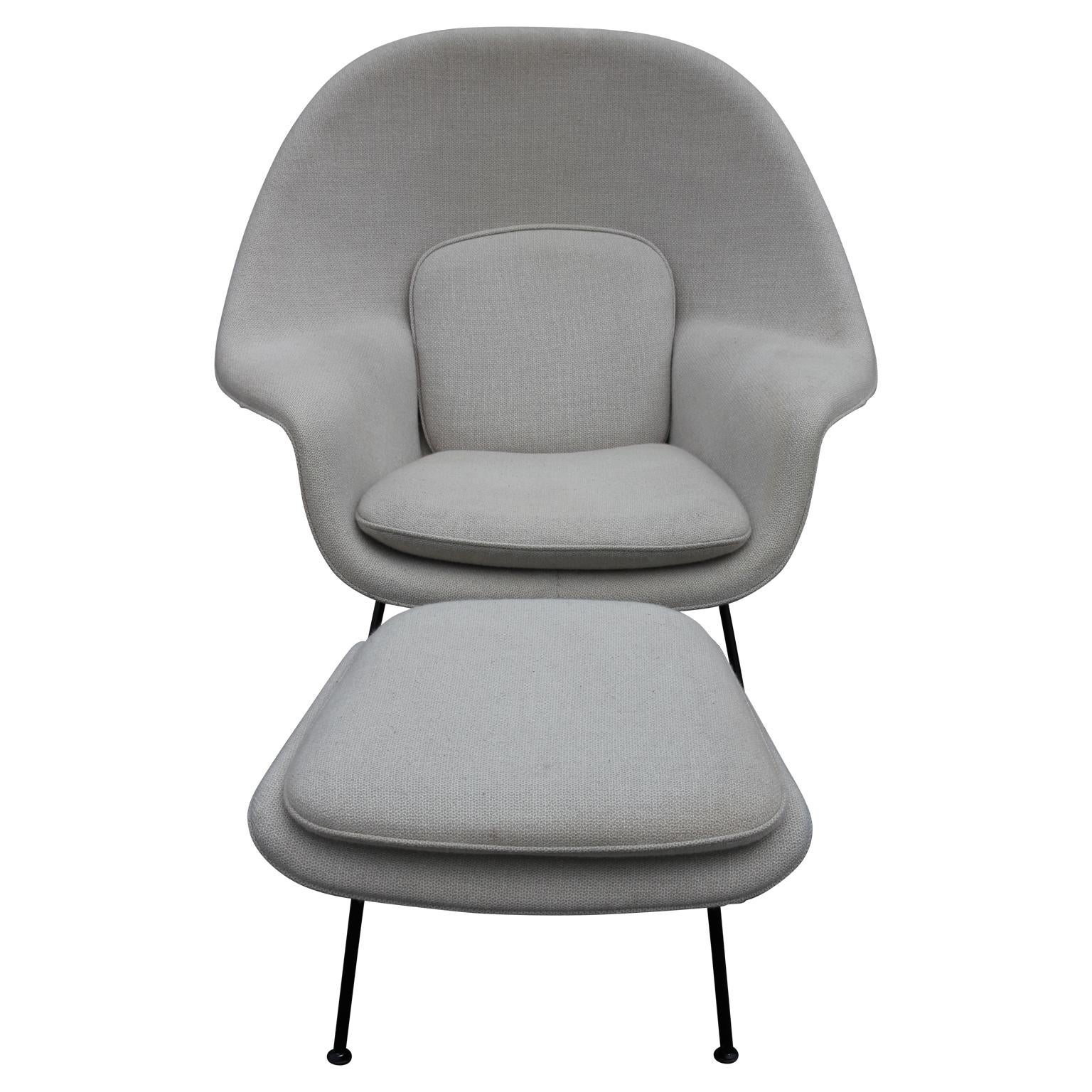white womb chair