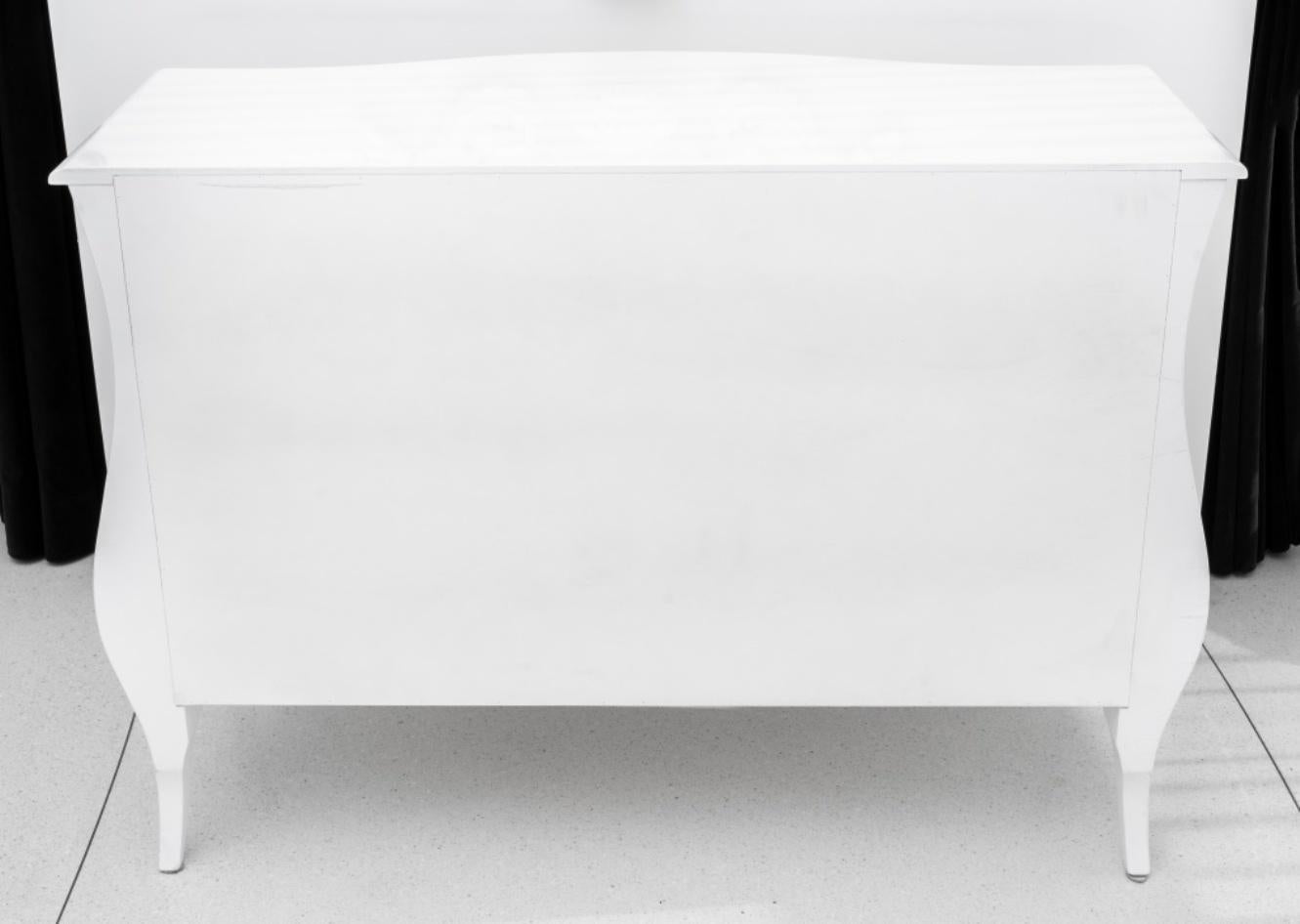 Modern White Lacquer Bombe Chest of Drawers 4