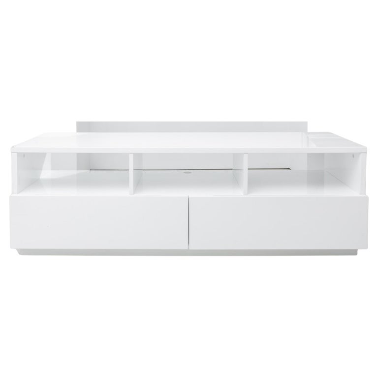 Modern White Lacquer Storage Bench For Sale at 1stDibs