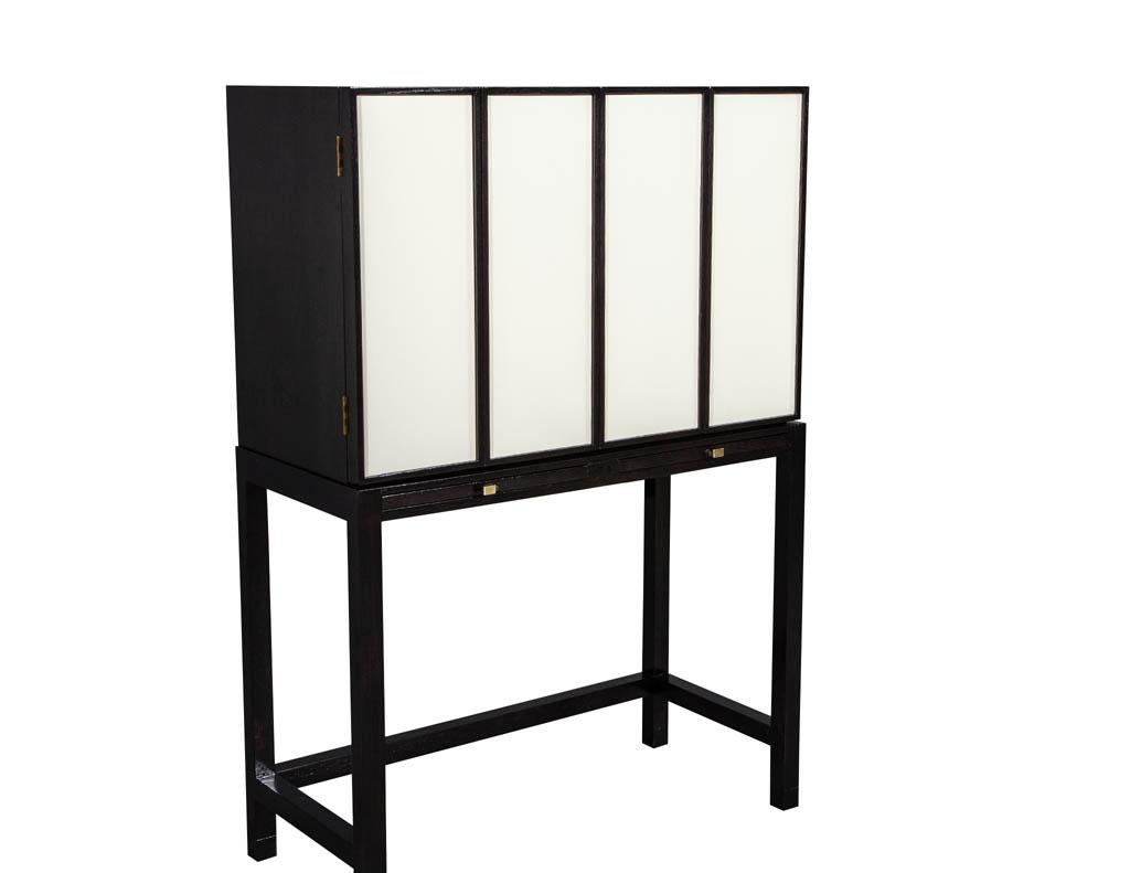 Contemporary Modern White Lacquered Bar Cabinet