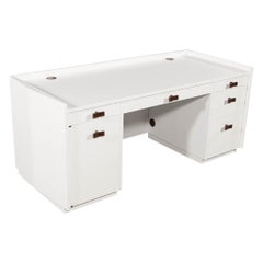 Modern White Lacquered Executive Desk