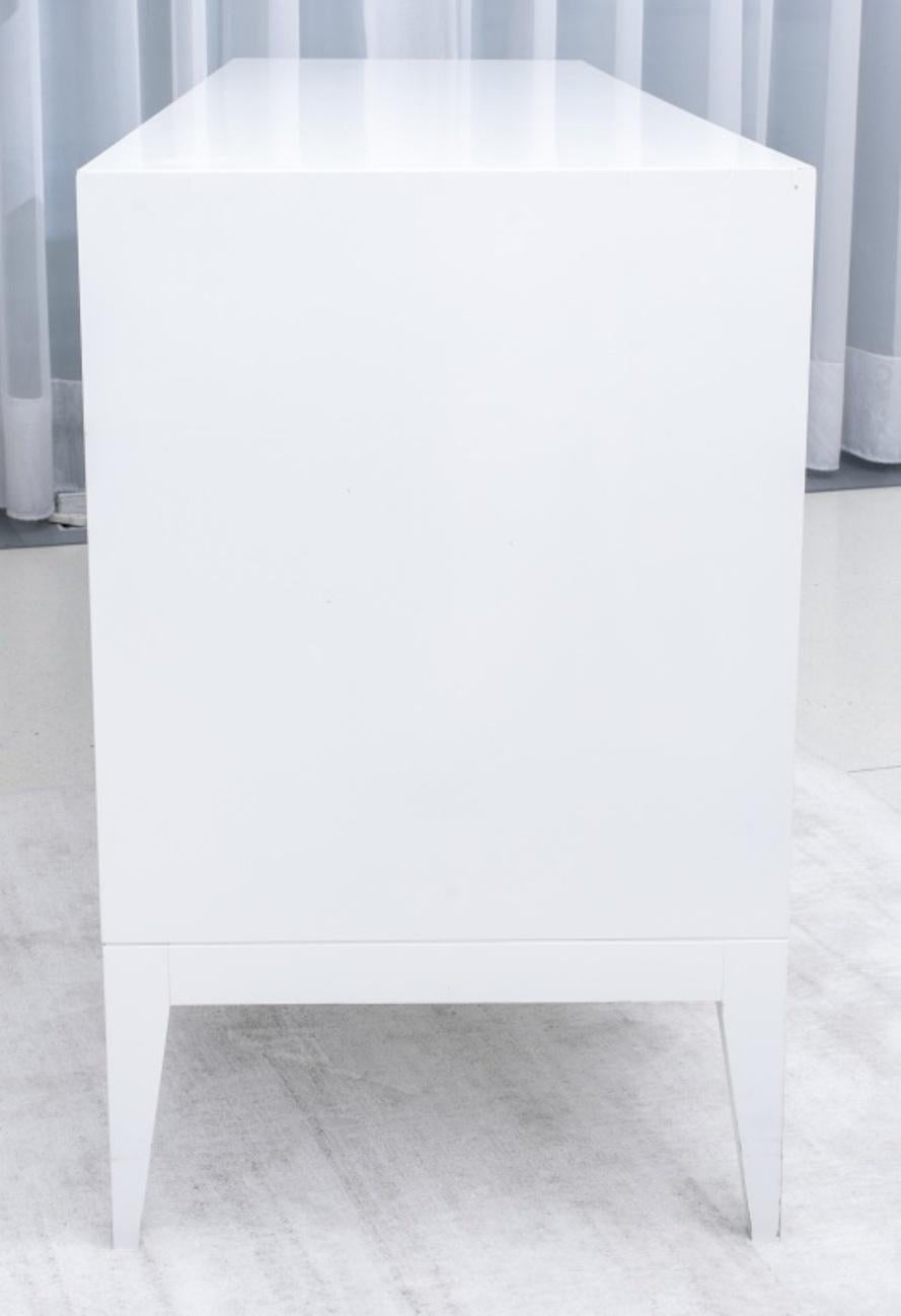 Modern White Lacquered Mosaic Credenza 2