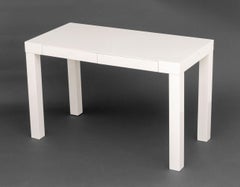 Modern White Lacquered Parson's Desk