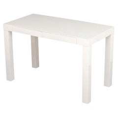Modern White Lacquered Parson's Desk