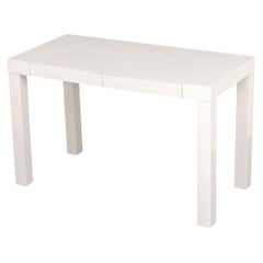 Modern White Lacquered Parson's Desk