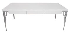 Modern White Lacquered Partner's Desk