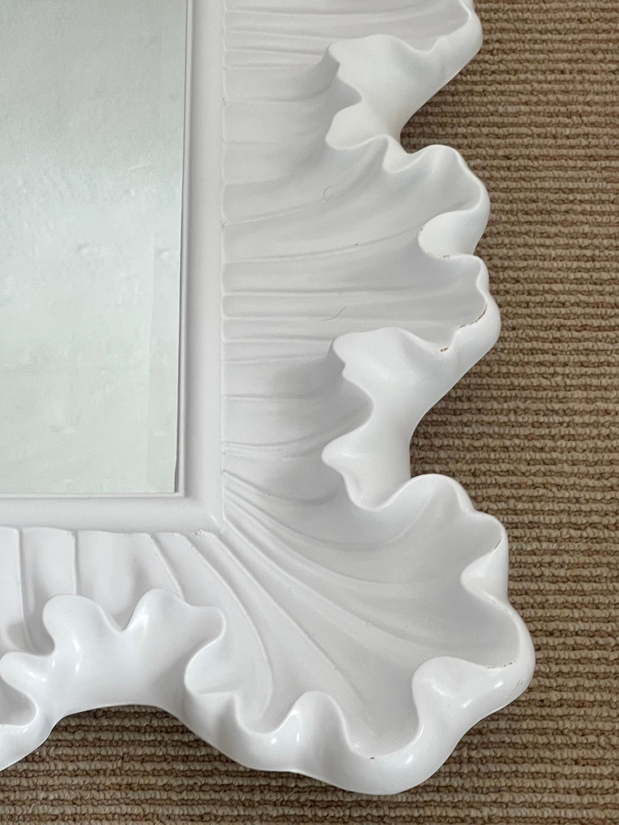 white scalloped mirror