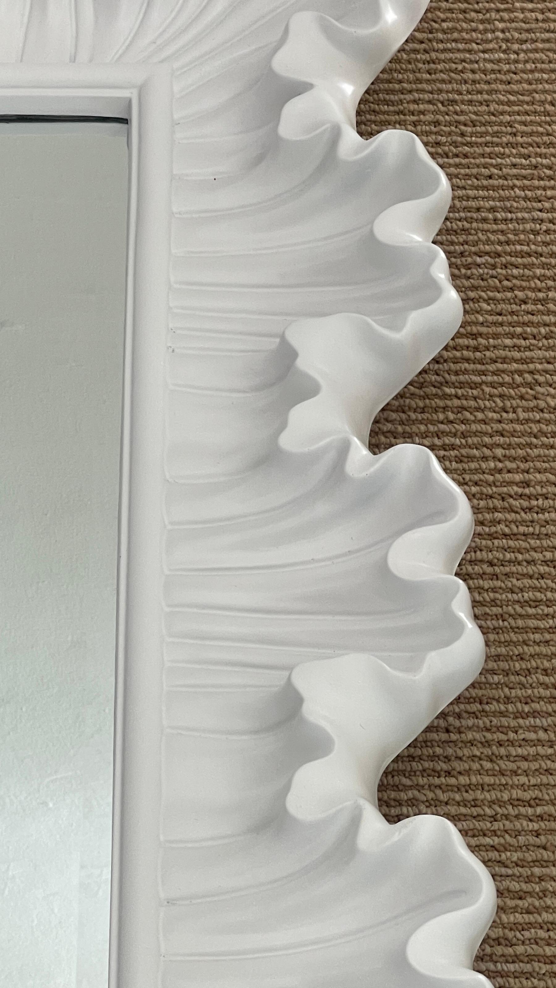 white ruffle mirror