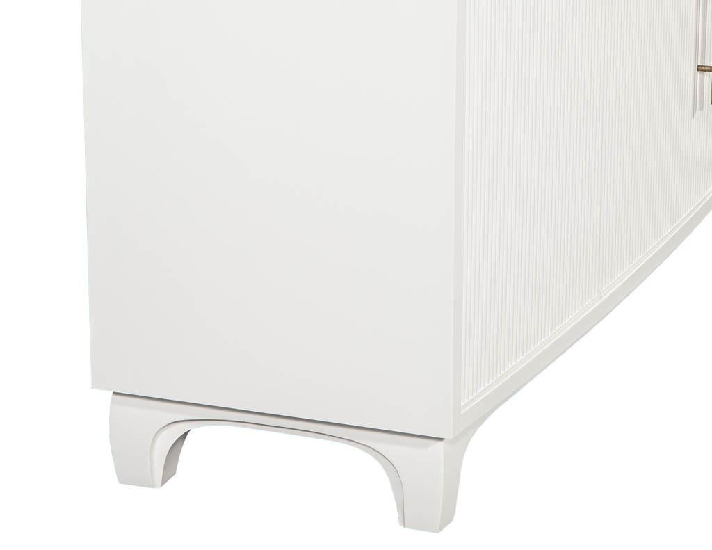 Modern White Lacquered Sideboard Cabinet with Reeded Doors 2