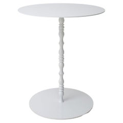Modern White Lacquered Spindle Side Table