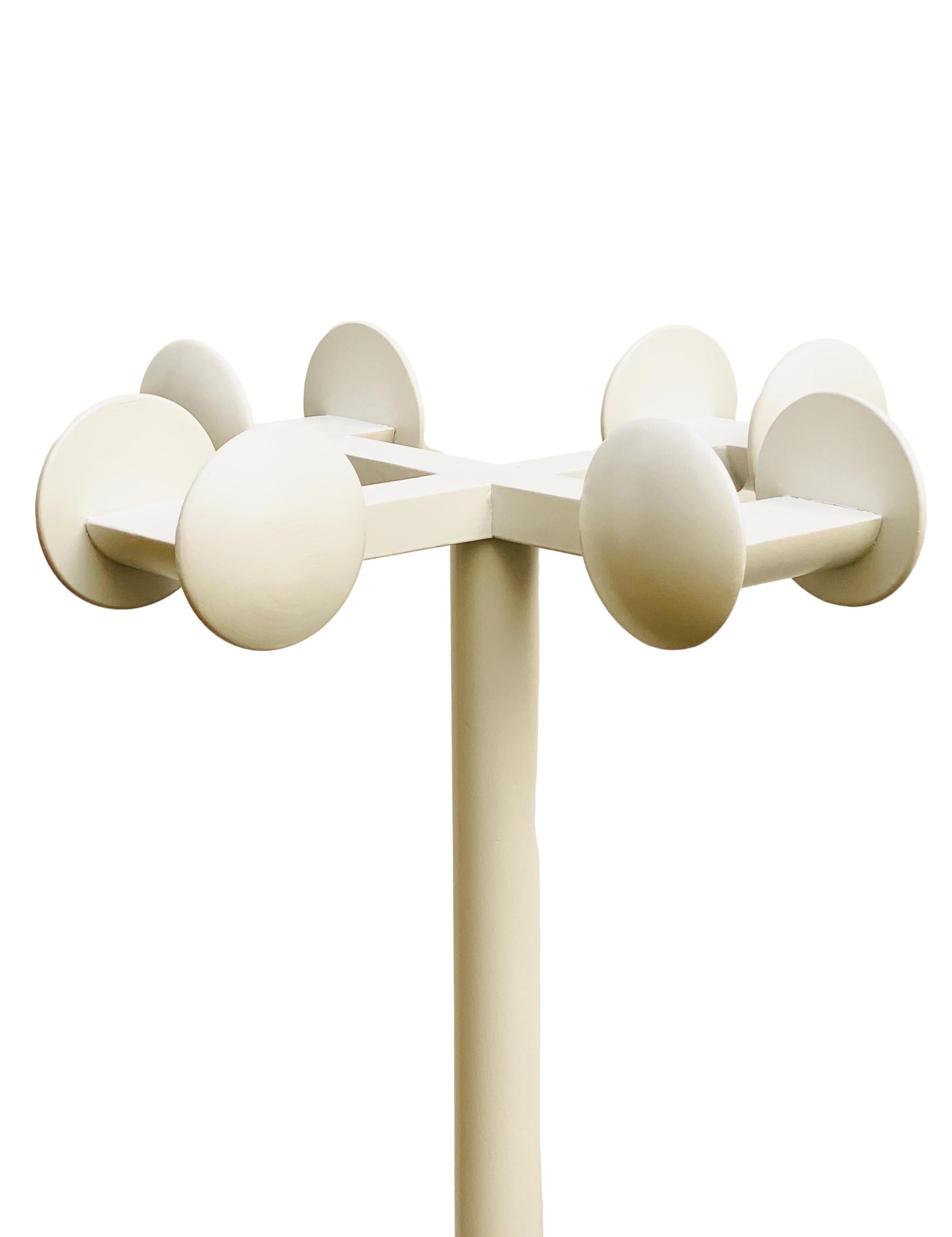 Italian Modern White Lacquered Wood Coat Rack, Italy, 1970s For Sale