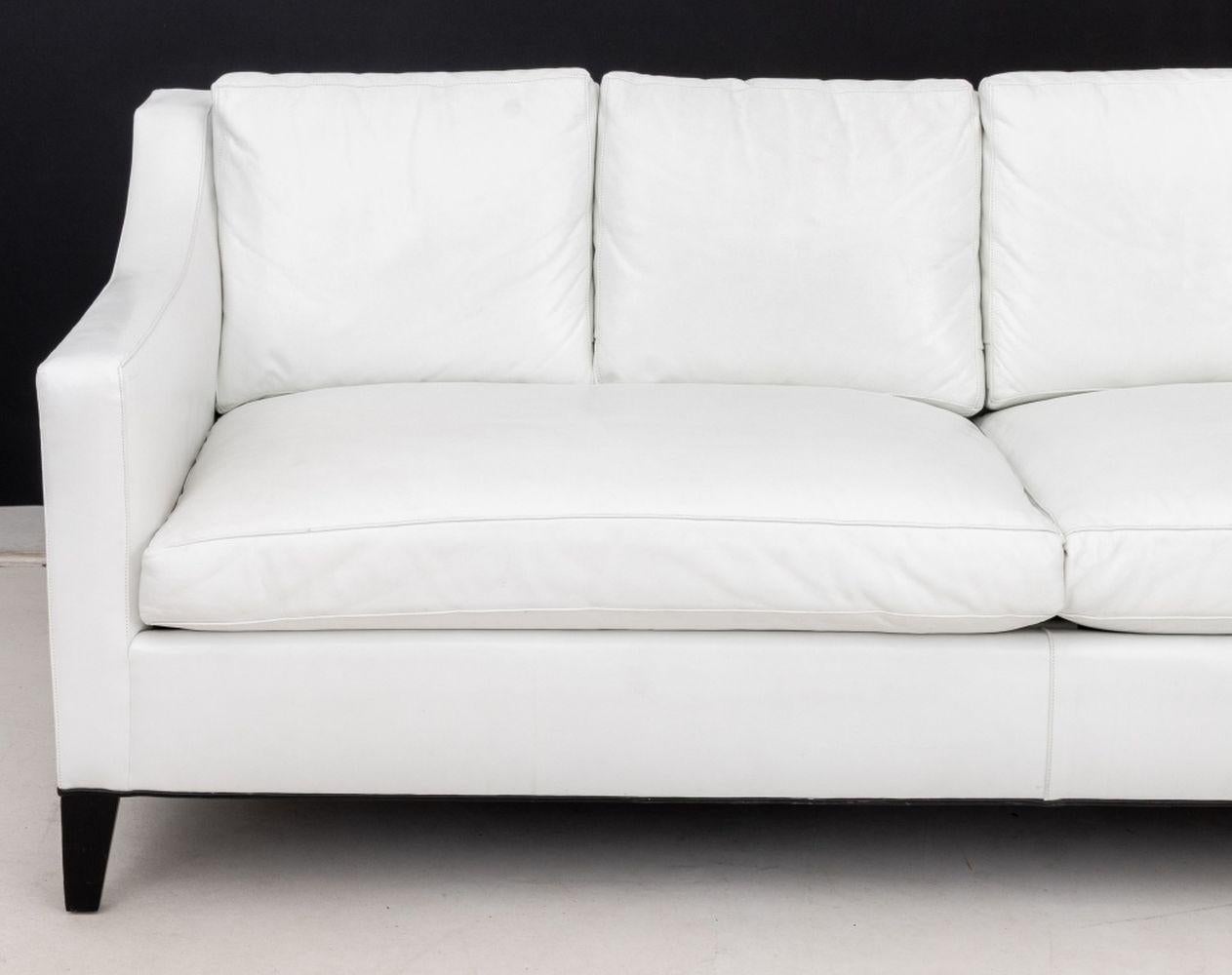 Sofá grande moderno tapizado en piel blanca Cuero en venta
