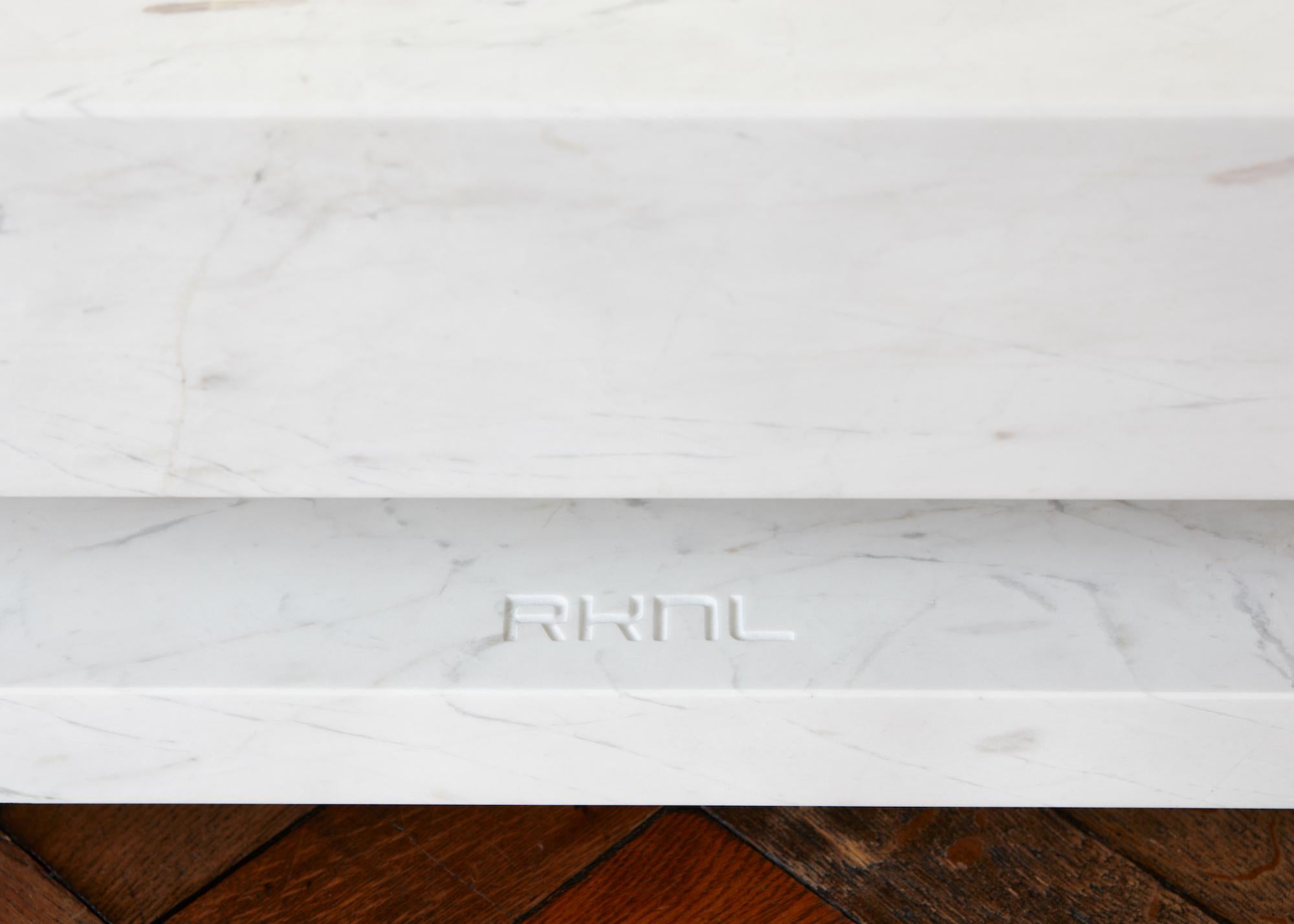 Dutch Modern White Marble Coffee Table For Sale