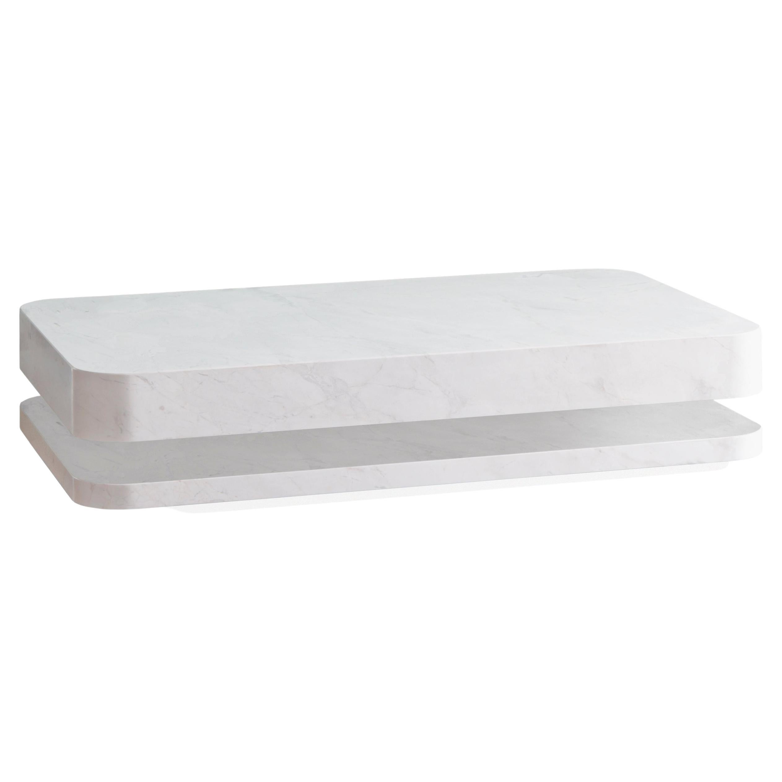 Modern White Marble Coffee Table For Sale