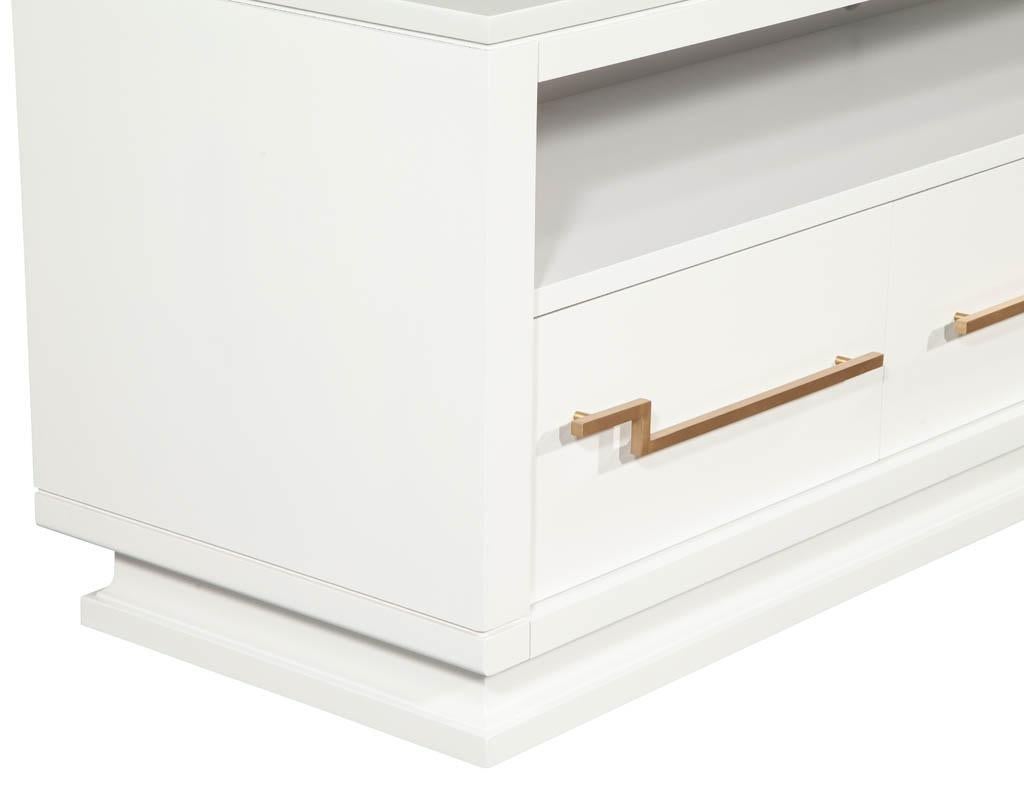 Modern White Media Console Cabinet For Sale 1