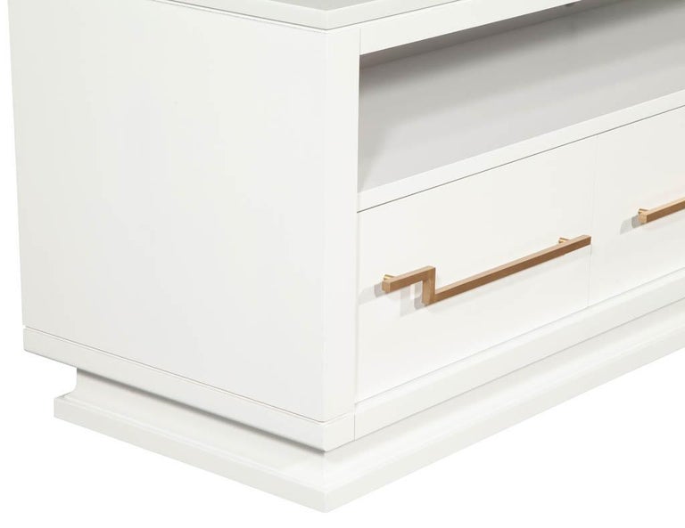 Modern White Media Console Cabinet For Sale 4