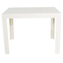 Modern White Molded Plastic Rectangular Parsons Style Side Table Style Syroco