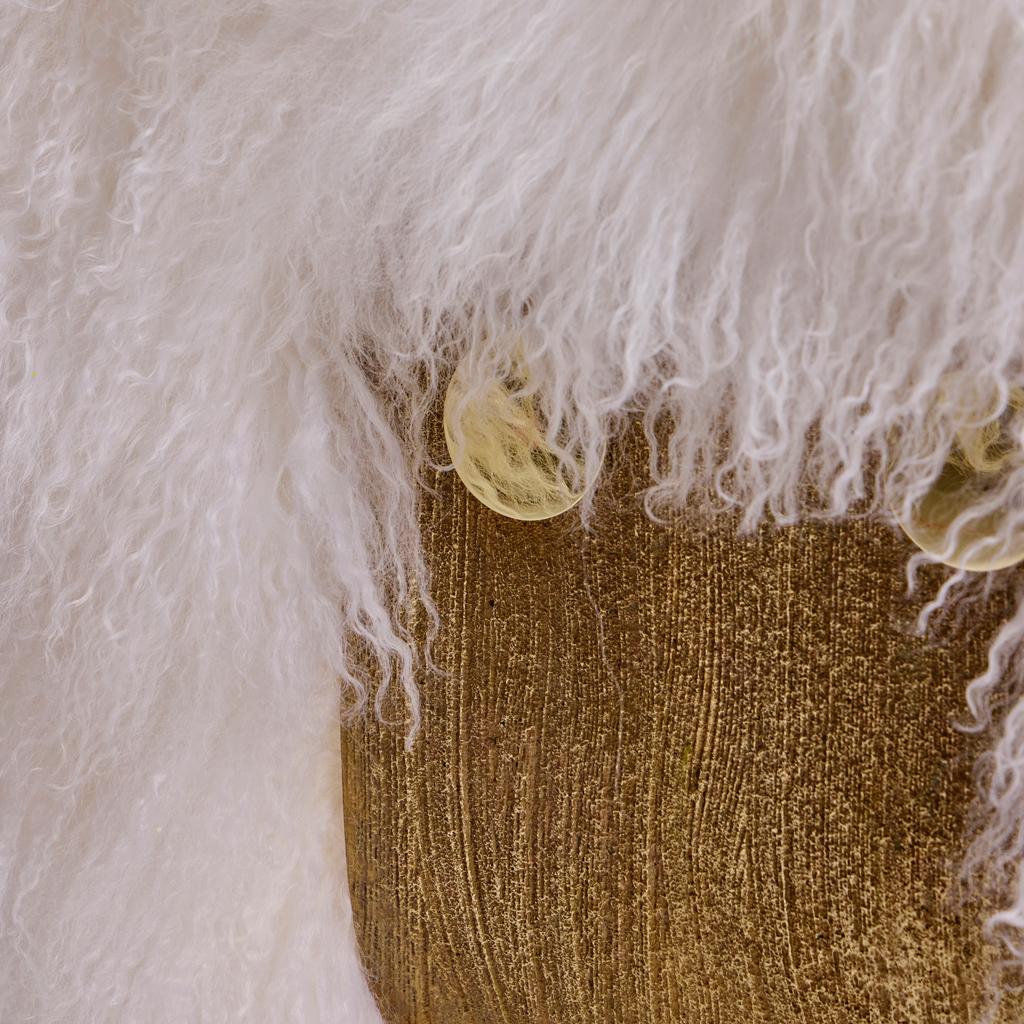 The Moderns White Mongolian Sheepskin, Solid Cast Brass, Primal Sofa by Egg Designs (en anglais) en vente 1
