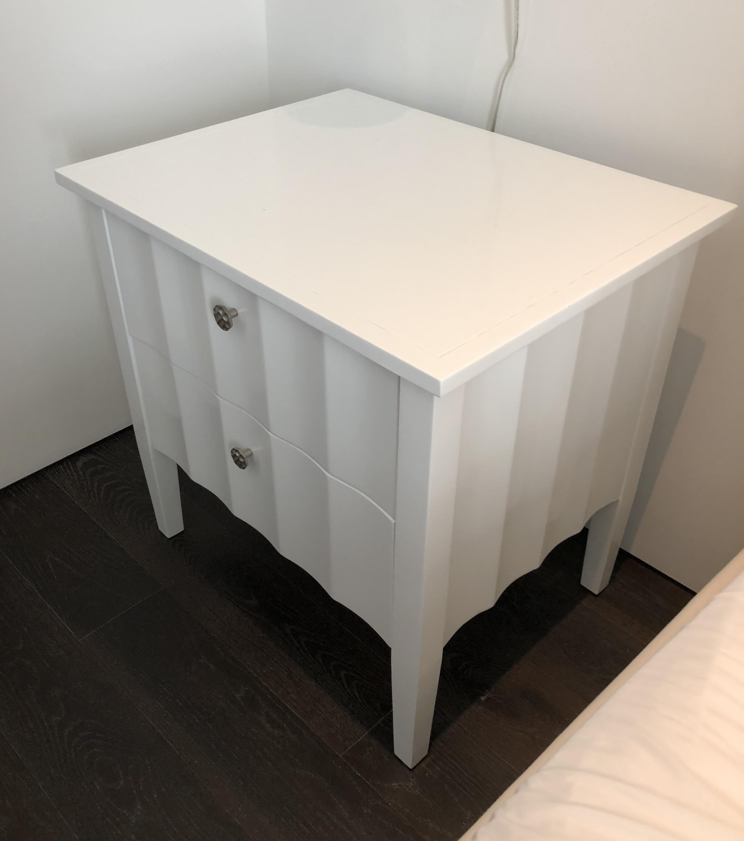 white nightstands with drawers