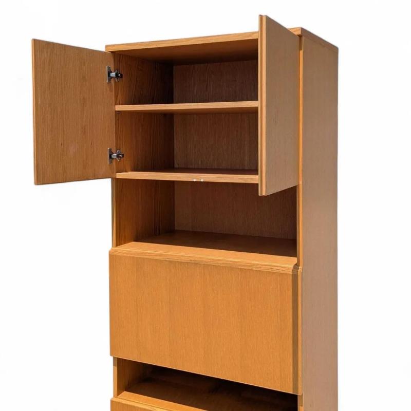 Specchio Mobile bar moderno in Oak Oak di Bauhaus Designs Canada, anni '80 in vendita