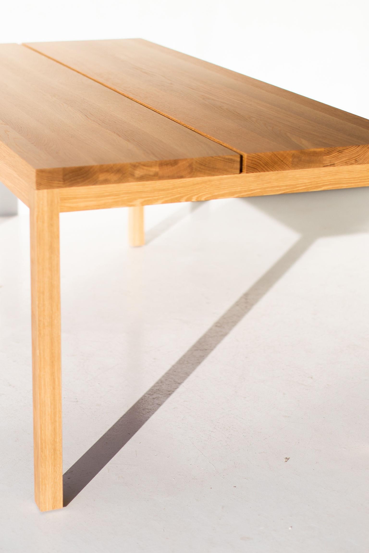 white oak dining table extendable