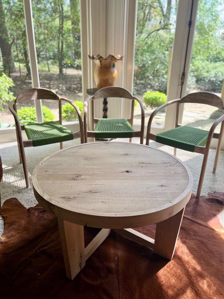 American Modern White Oak Handmade Center/Coffee Table by Fortunata Design For Sale