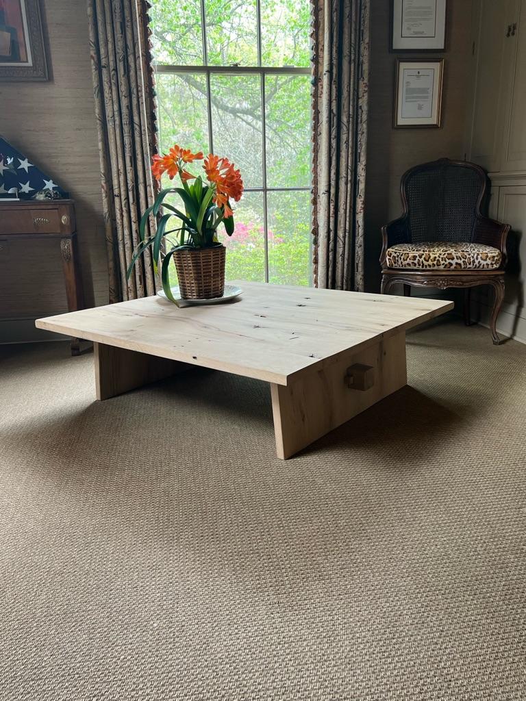Modern White Oak Handmade Center/Coffee Table by Fortunata Design In Excellent Condition For Sale In Montgomery, AL