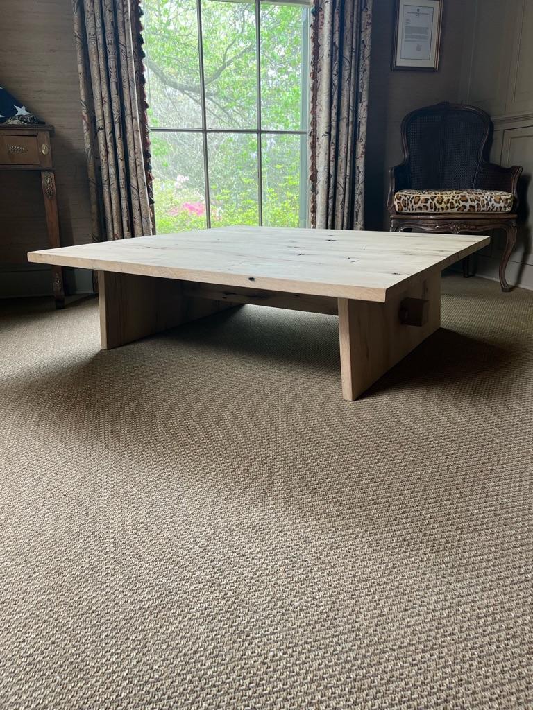 Table centrale/table basse moderne en chêne blanc faite à la main par Fortunata Design Excellent état - En vente à Montgomery, AL