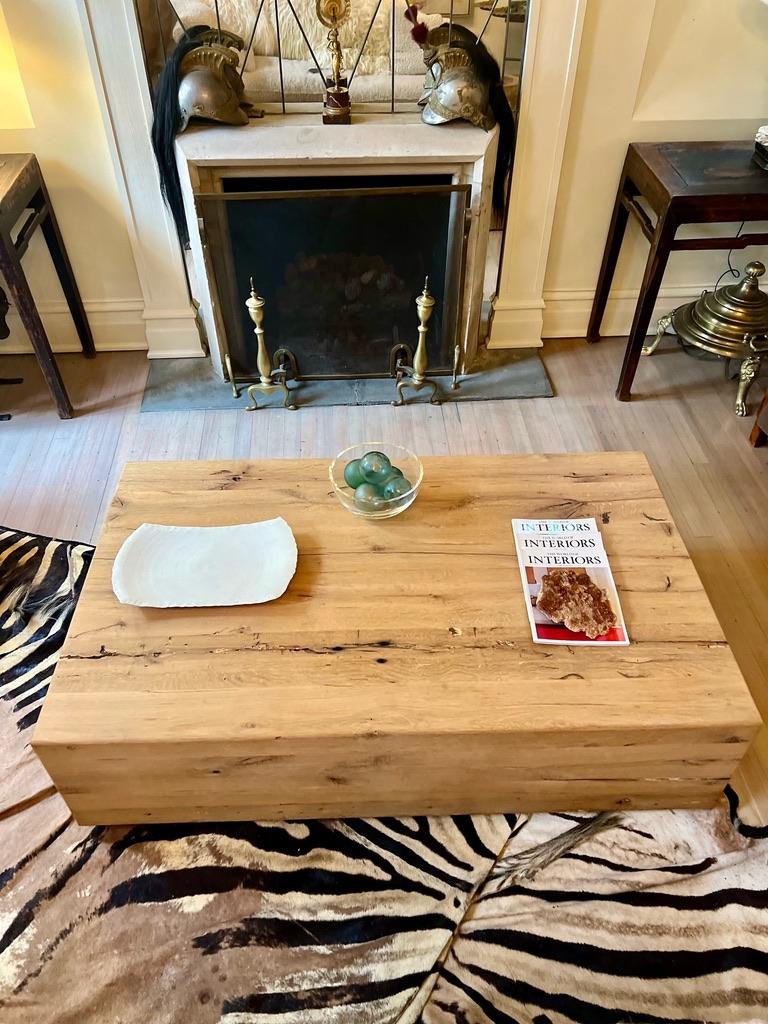 Modern White Oak Handmade Center Table by Fortunata Design For Sale 1
