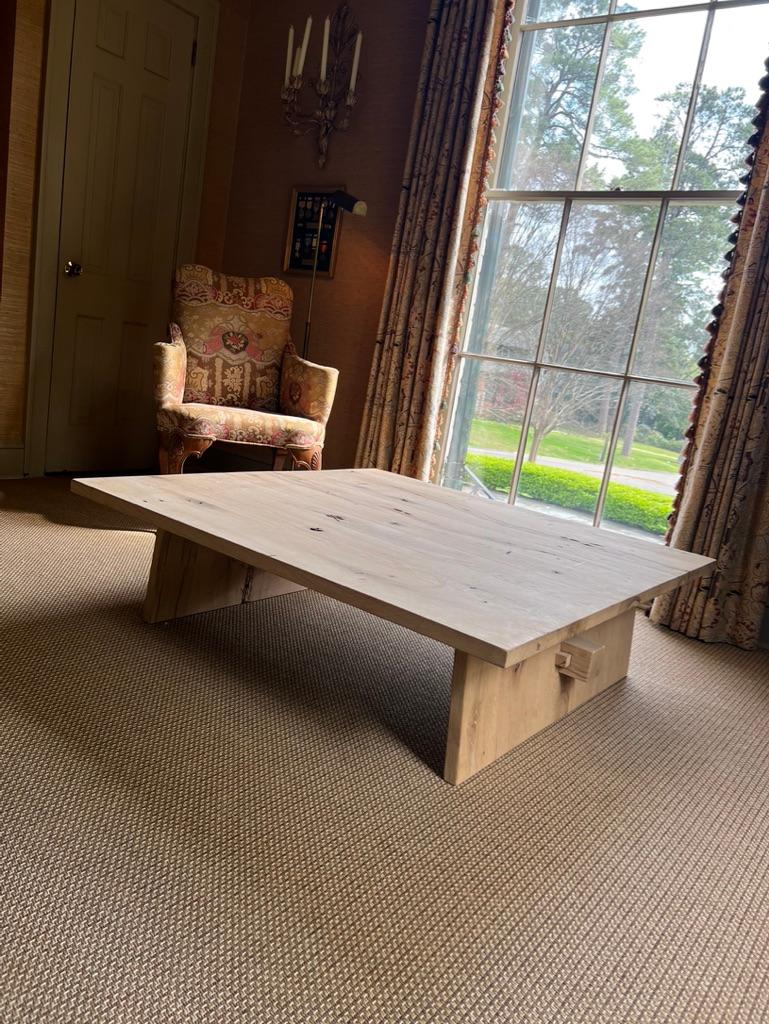 Modern White Oak Handmade Center Table by Fortunata Design For Sale 1