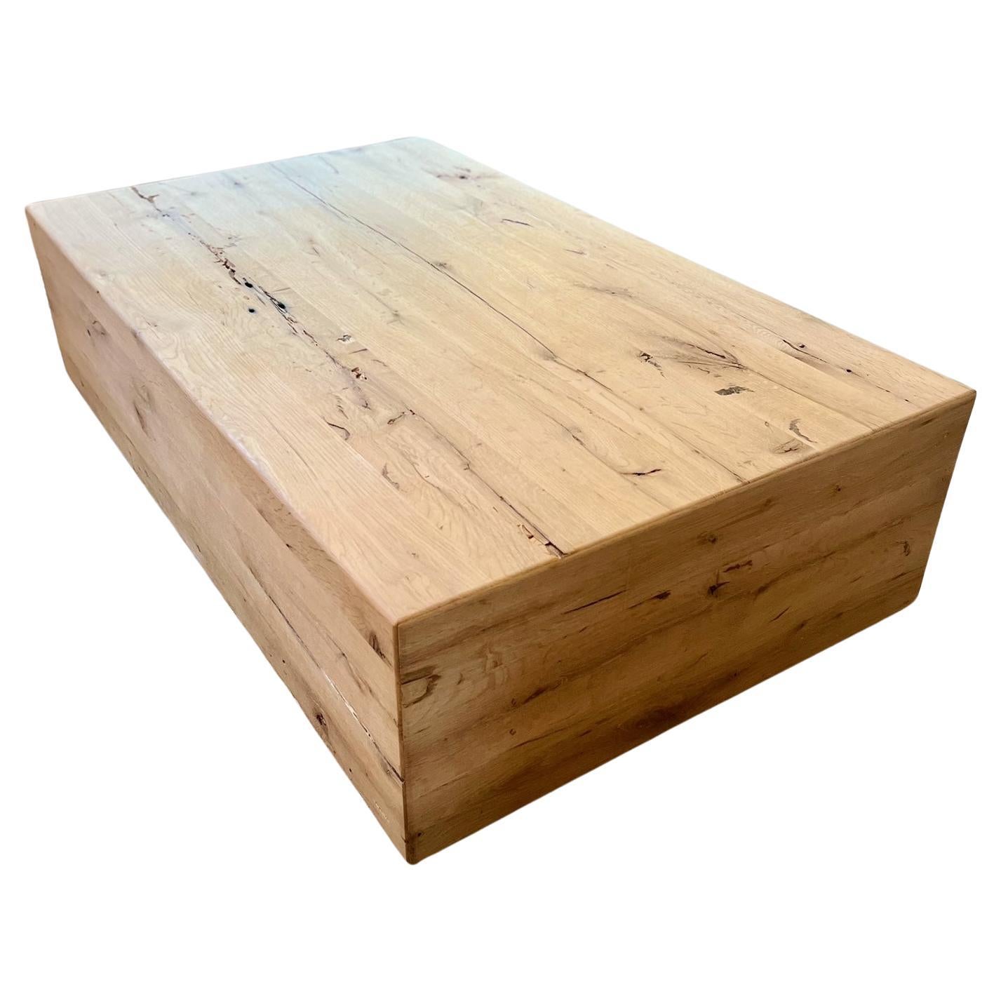 Modern White Oak Handmade Center Table by Fortunata Design For Sale
