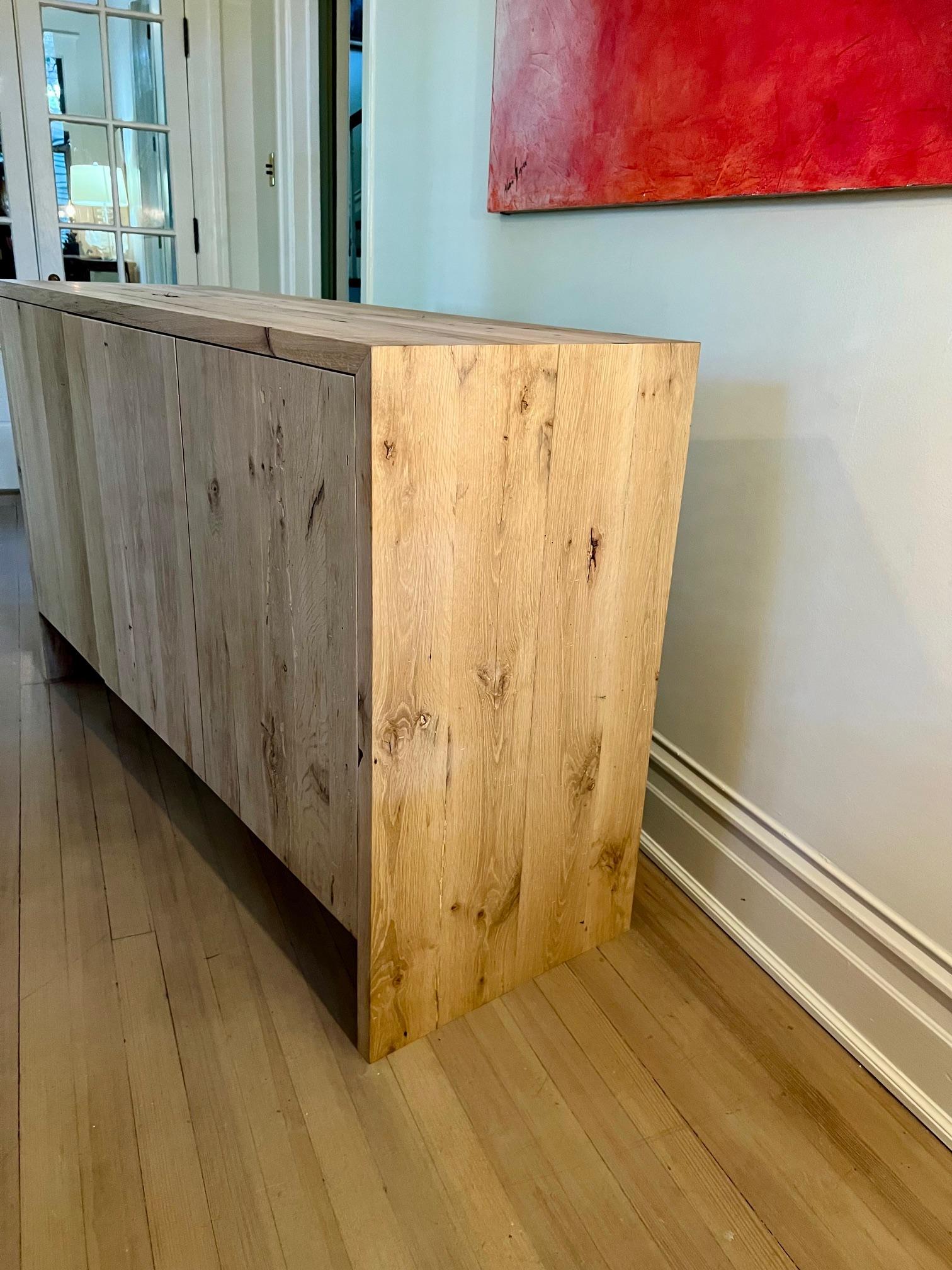 Modern White Oak Handmade Console Table by Fortunata Design For Sale 3