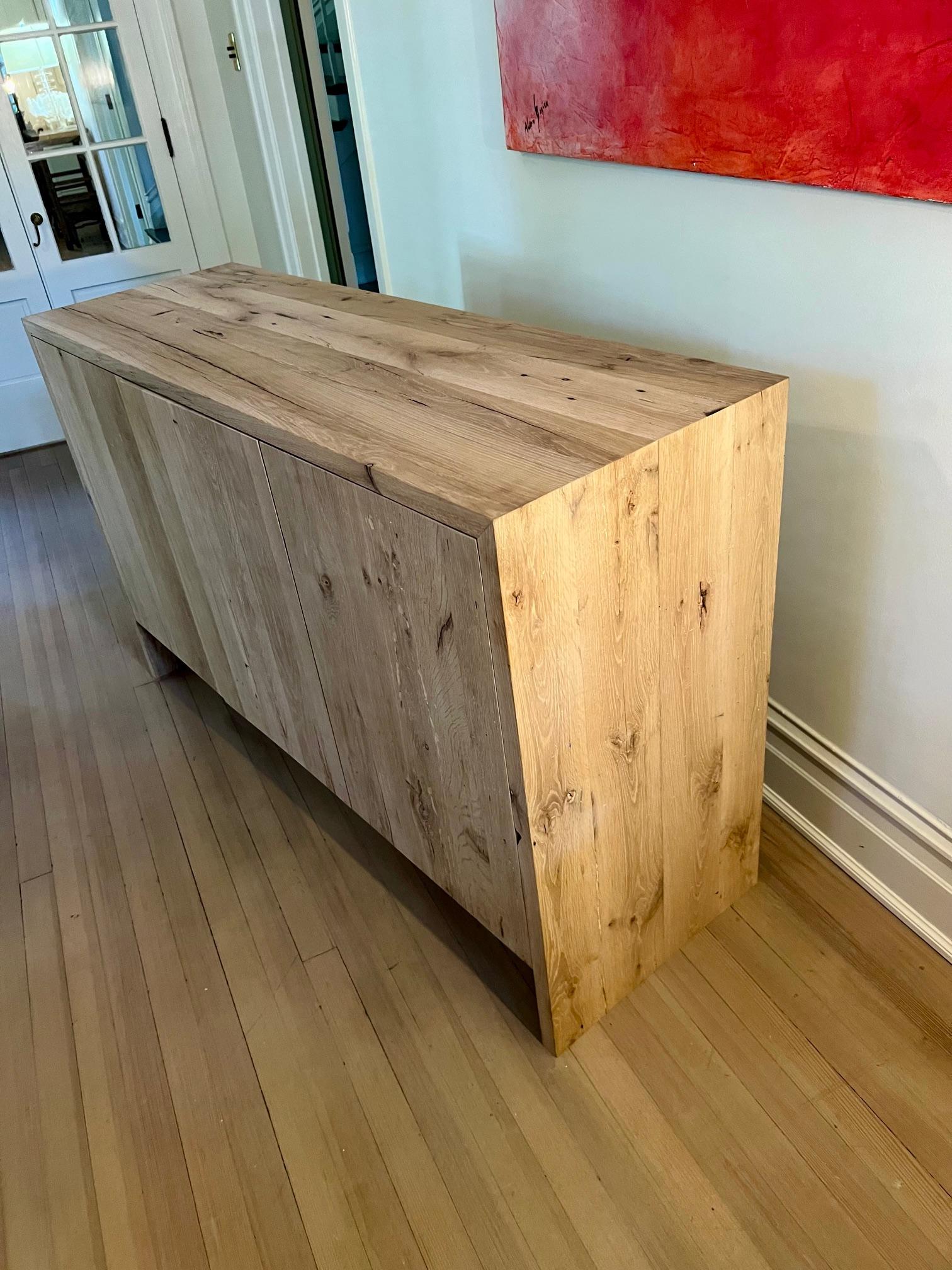 Modern White Oak Handmade Console Table by Fortunata Design For Sale 4