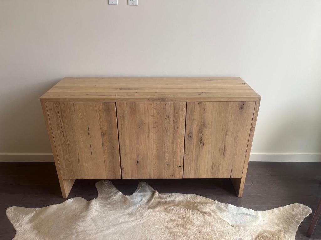 White oak console table 