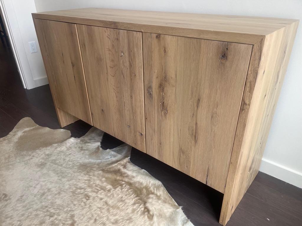 American Modern White Oak Handmade Console Table by Fortunata Design For Sale