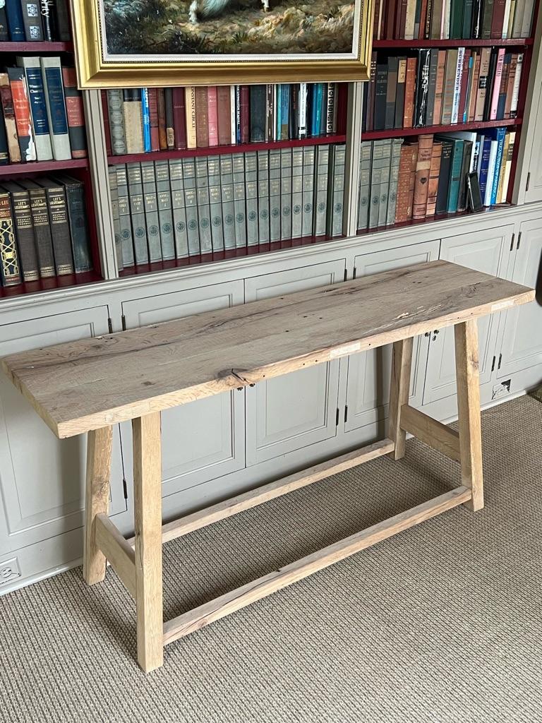 Wood Modern White Oak Handmade Console Table by Fortunata Design For Sale