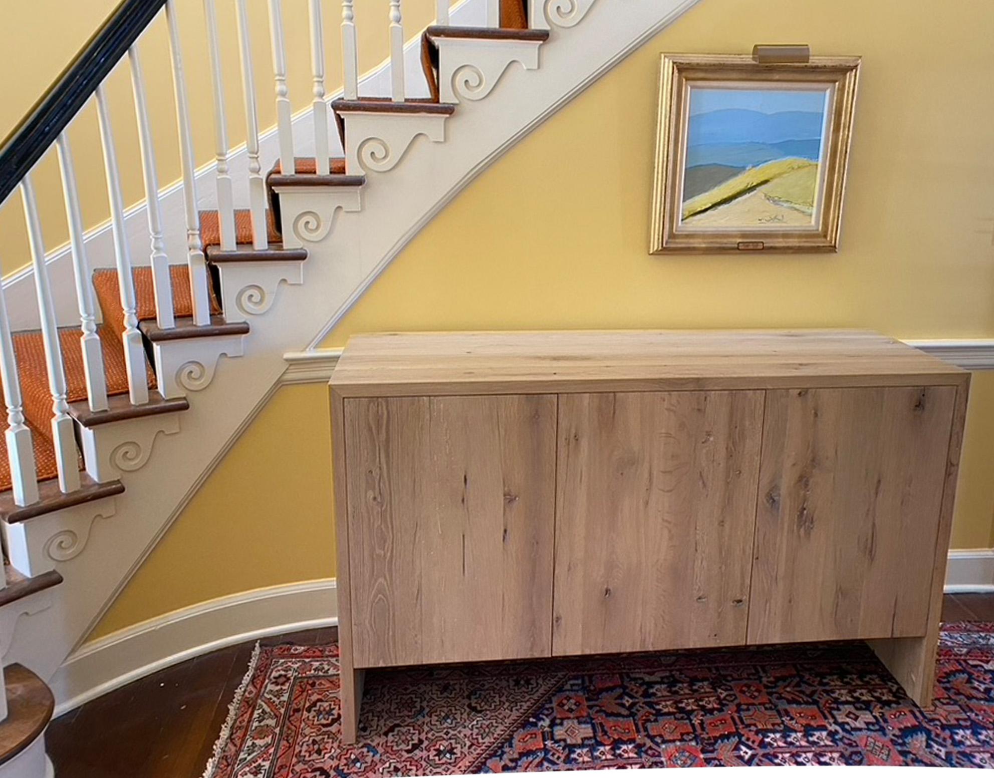 Wood Modern White Oak Handmade Console Table by Fortunata Design For Sale