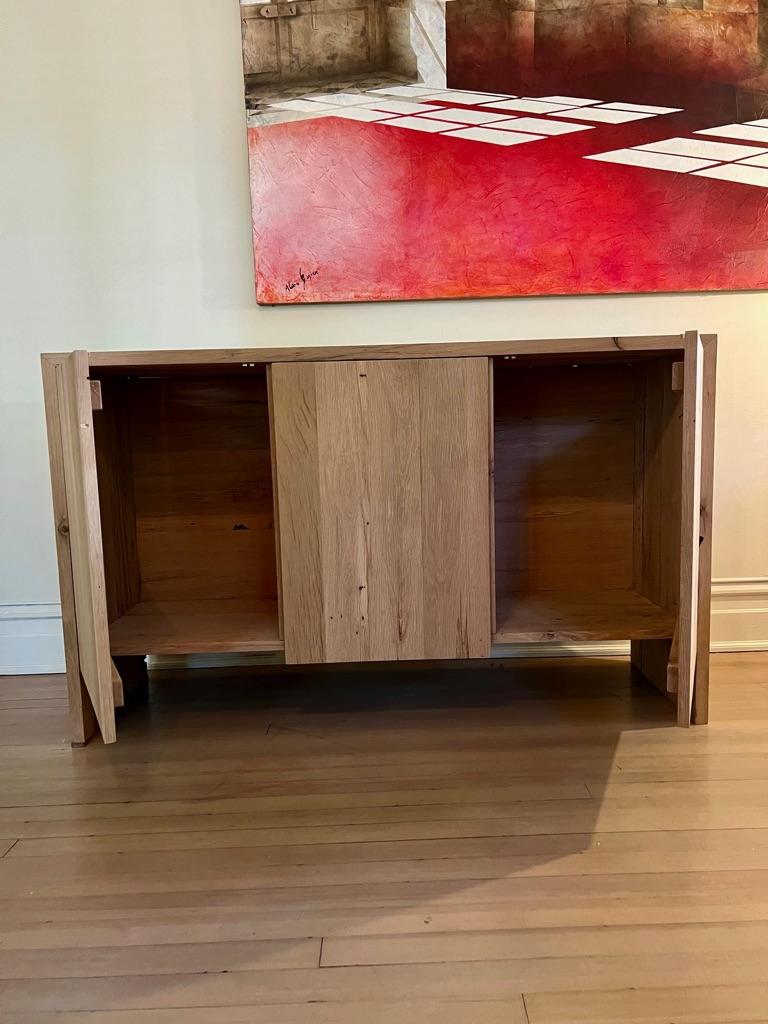 Wood Modern White Oak Handmade Console Table by Fortunata Design For Sale