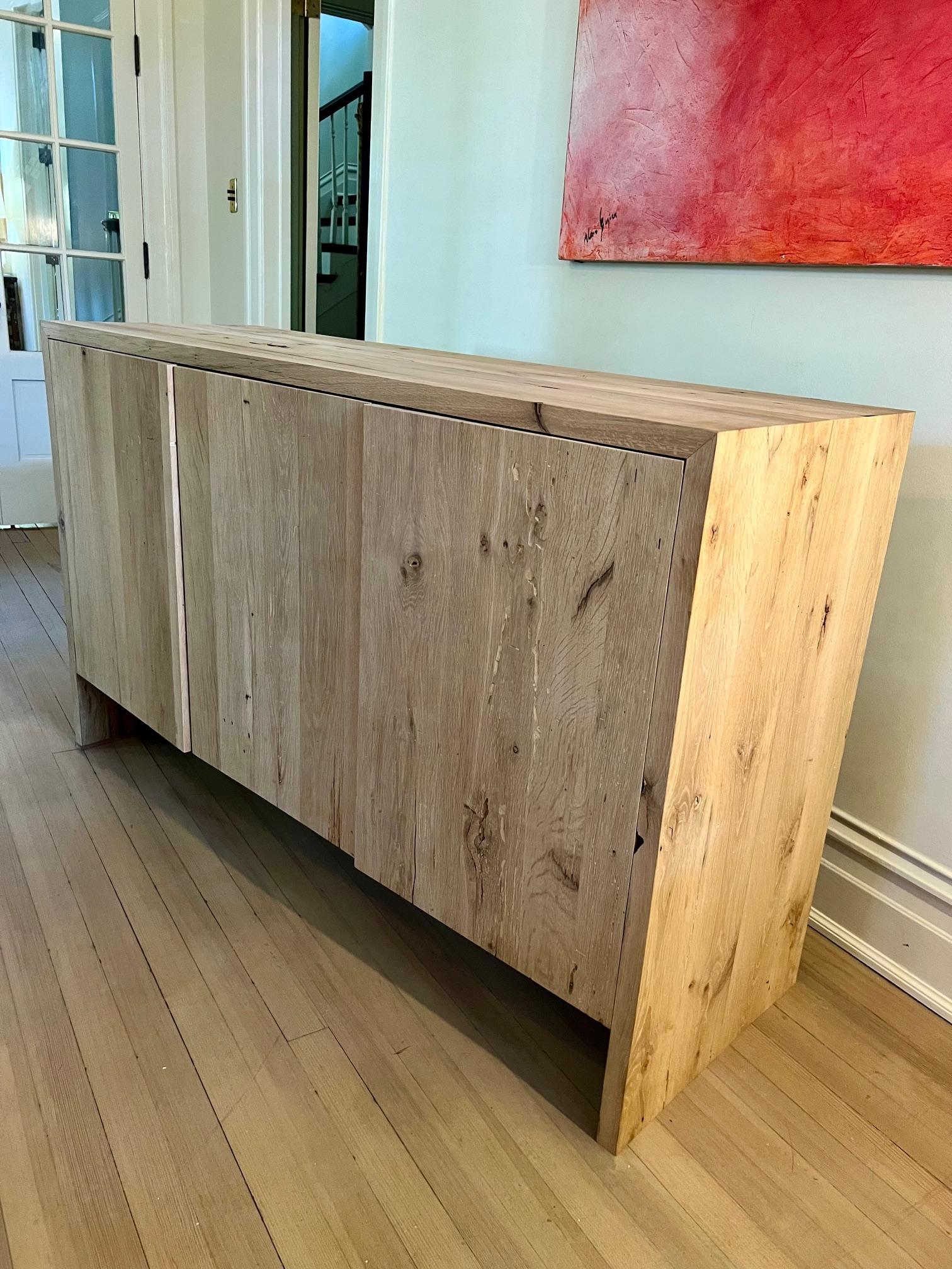 Modern White Oak Handmade Console Table by Fortunata Design For Sale 1