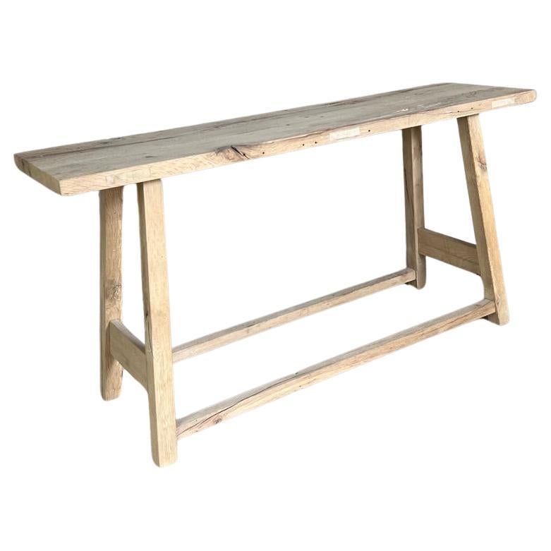 Modern White Oak Handmade Console Table by Fortunata Design For Sale