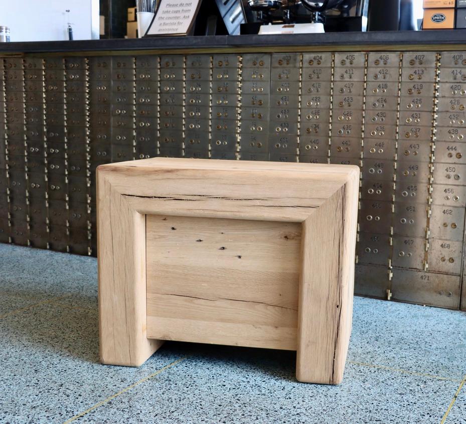 Modern White Oak Handmade Side Table W/Drawer by Fortunata Design In Excellent Condition For Sale In Montgomery, AL