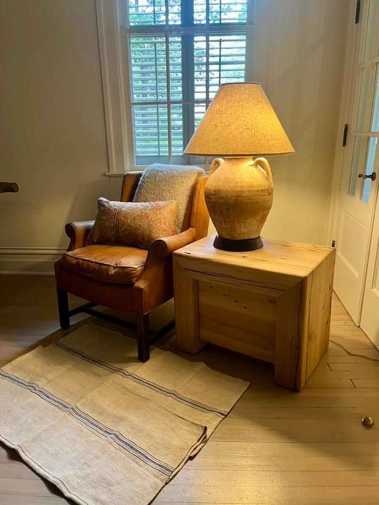 American Modern White Oak Handmade Side Table Without/Drawer by Fortunata Design For Sale