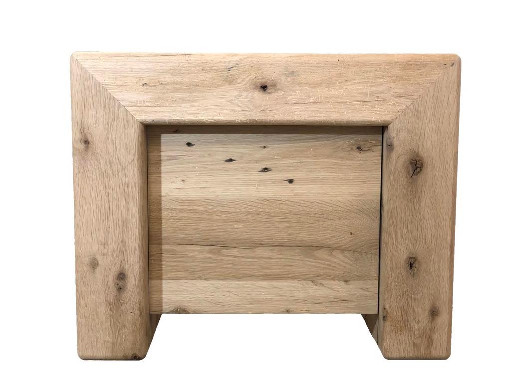 Joinery Modern White Oak Handmade Side Table Without/Drawer by Fortunata Design For Sale