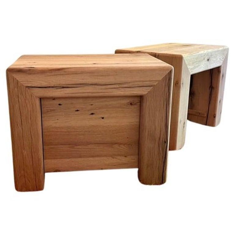 Contemporary Modern White Oak Handmade Side Table Without/Drawer by Fortunata Design For Sale