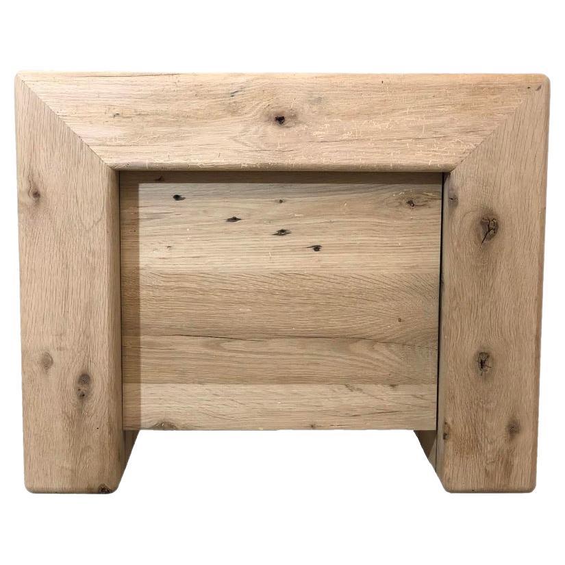 Modern White Oak Handmade Side Table Without/Drawer by Fortunata Design For Sale