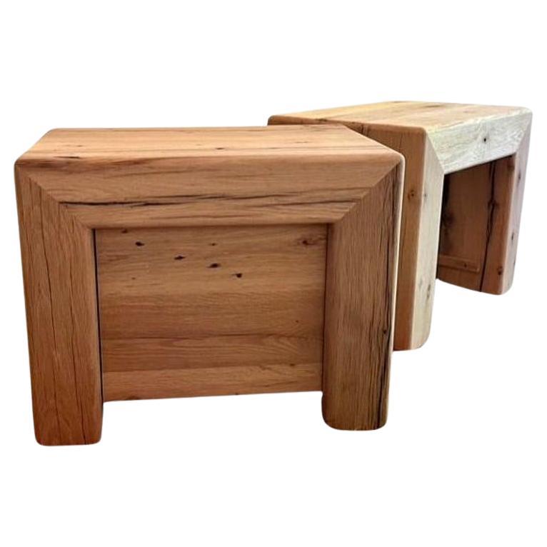 Modern White Oak Handmade Side Table Without/Drawer by Fortunata Design For Sale