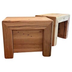 Modern White Oak Handmade Side Table Without/Drawer by Fortunata Design