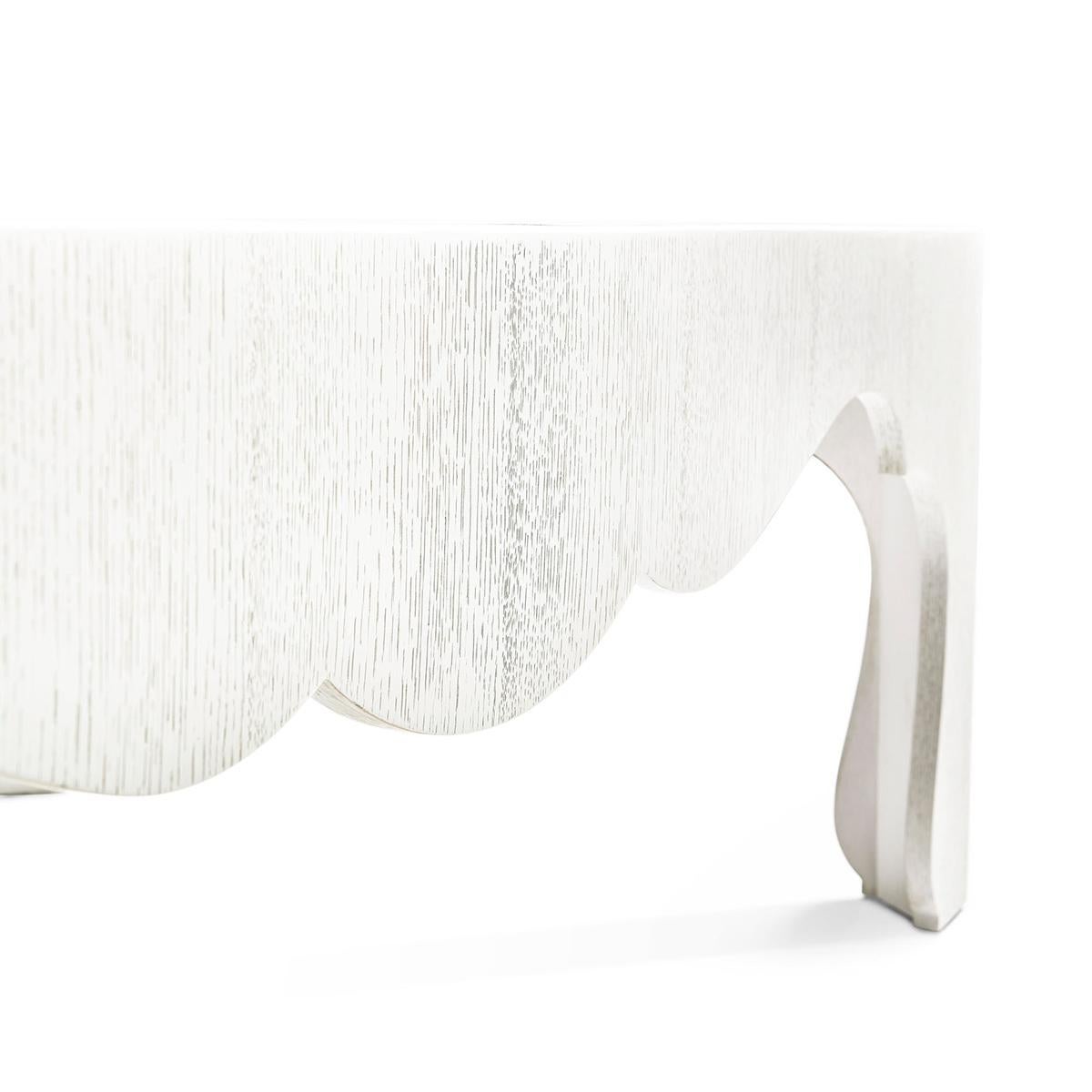 Vietnamese Modern White Painted Coffee Table For Sale
